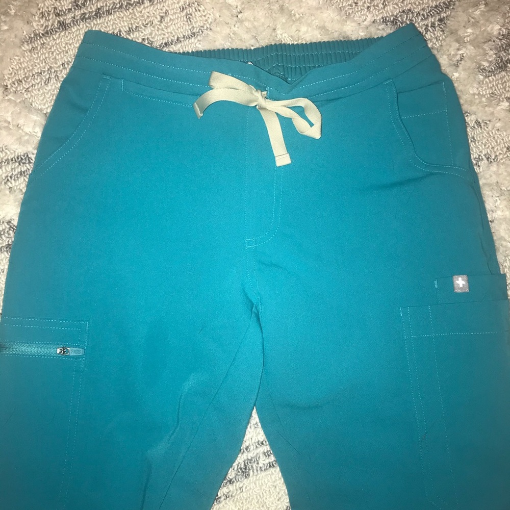 Figs teal yola scrub pants